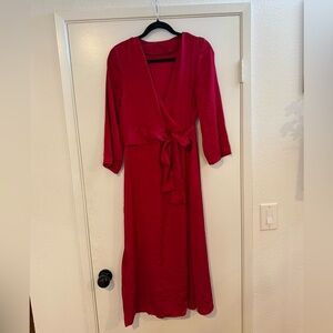 Elegant Red Wrap Dress
